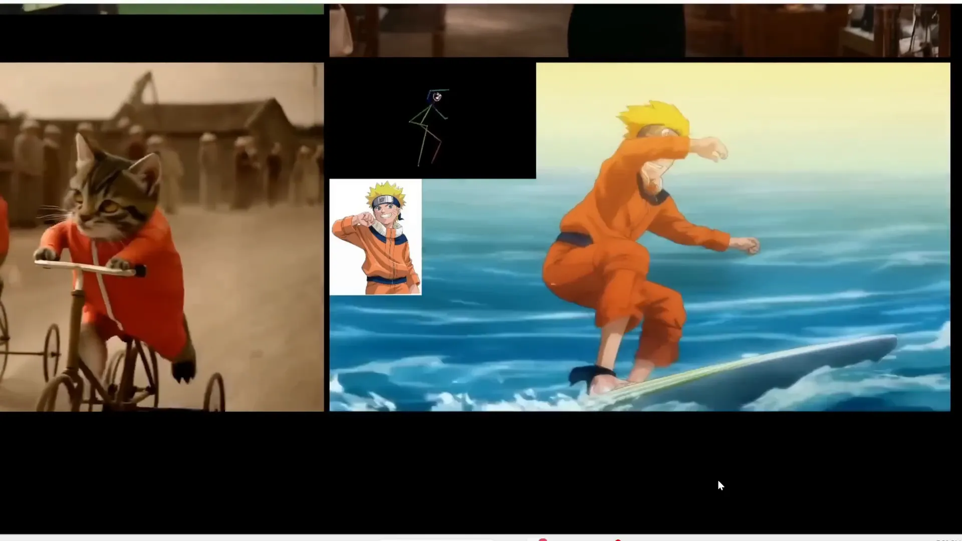 Naruto surfing with pose control from WanVACE