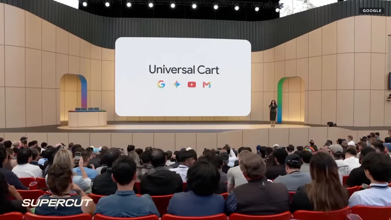 Slide reading Universal Cart with Google Gemini YouTube and Gmail icons